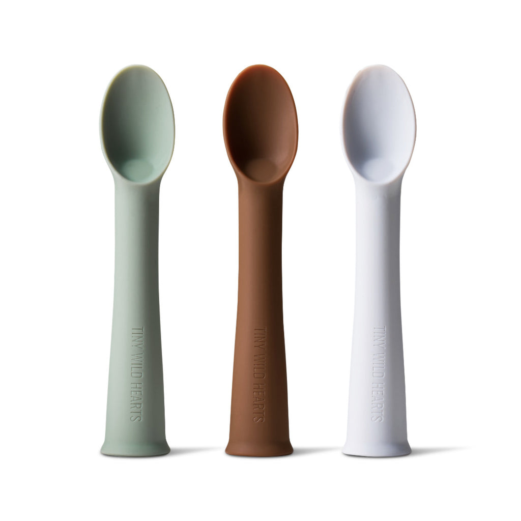 Mika Silicone Training Spoons - 3 Pack - TINY WILD HEARTS